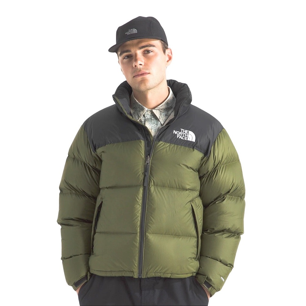 The North Face 1996 Retro Nuptse Puffer Jacket Olive Green Black 700 Down M